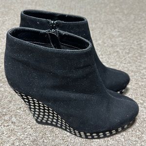Wedge ankle booties